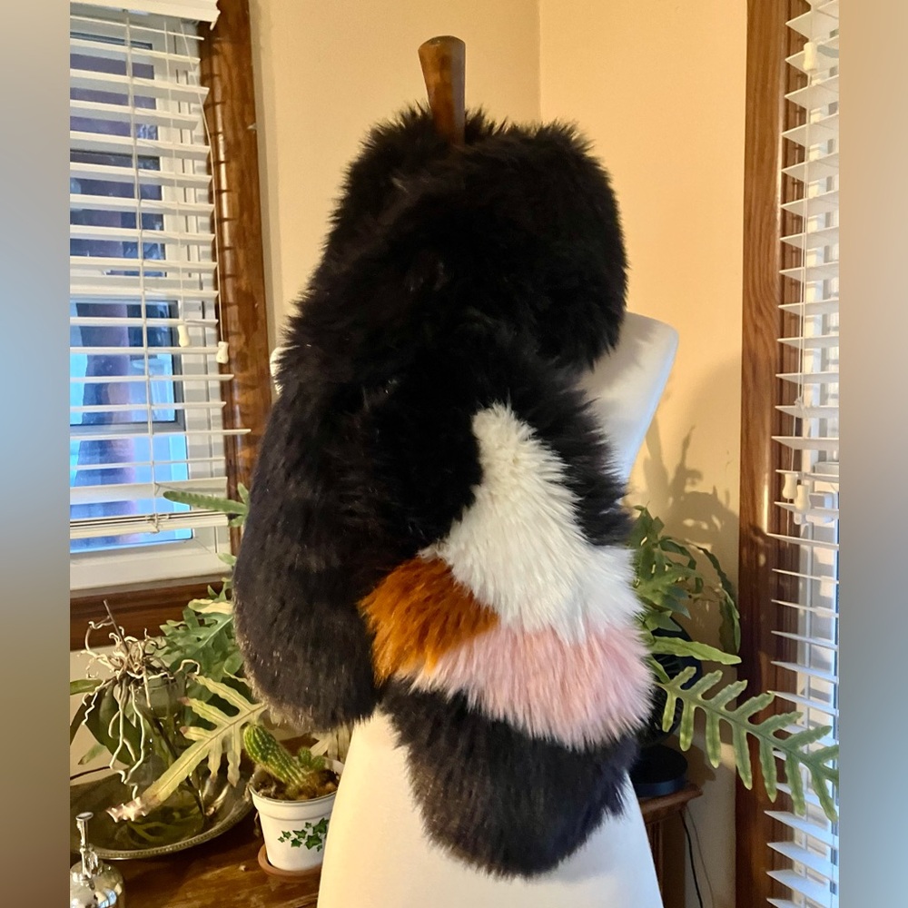 Ann Taylor Navy Faux Fur Stole